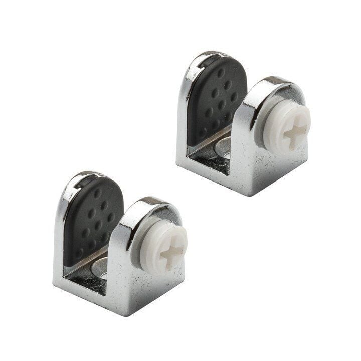 Tırnak Metal Cam Raf Tutucu(Plastik Vidalı Max. 8 mm) Tırnak Metal Cam Raf Tutucu - Krom