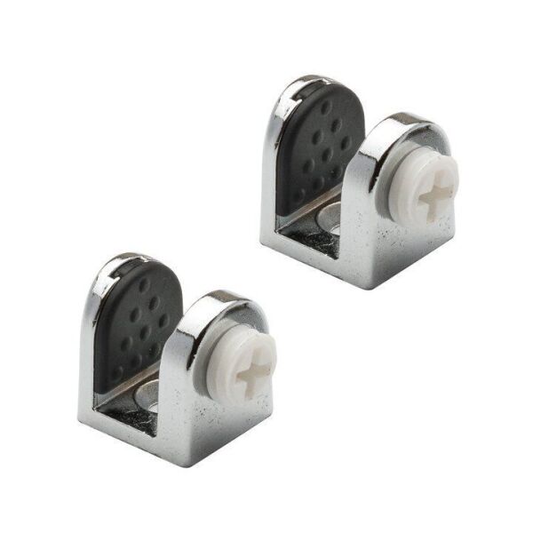 Tırnak Metal Cam Raf Tutucu(Plastik Vidalı Max. 8 mm) Tırnak Metal Cam Raf Tutucu - Nikel