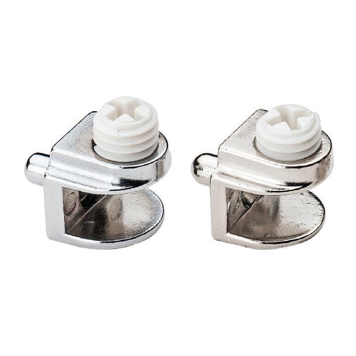 Metal Cam Raf Tutucu Pimli(Plastik Vidalı Max. 5 mm) Metal Cam Raf Tutucu Pimli 5 mm - Krom