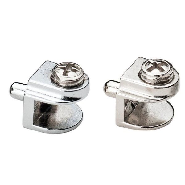 Metal Cam Raf Tutucu Pimli(Metal Vidalı Max. 8 mm) Metal Cam Raf Tutucu Pimli 5 mm - Krom