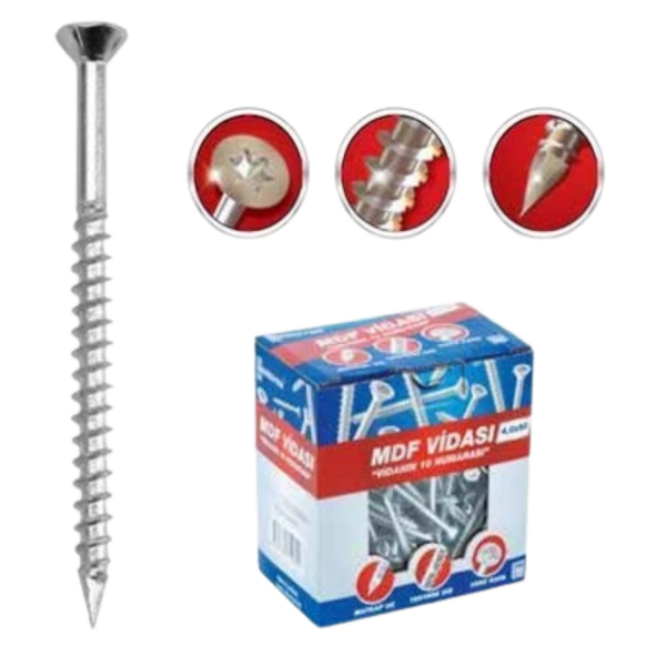 Meridyen MDF Vidası 4x50 (200 Adt)