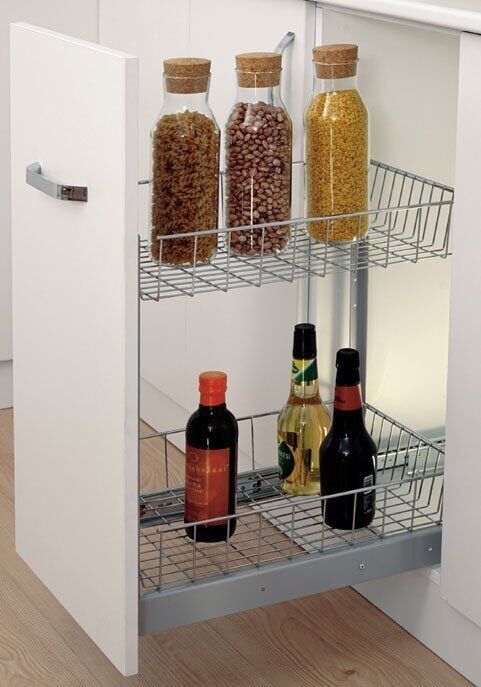 Frenli Raylı Demonte Tezgah Altı Ünite 2 Sepetli