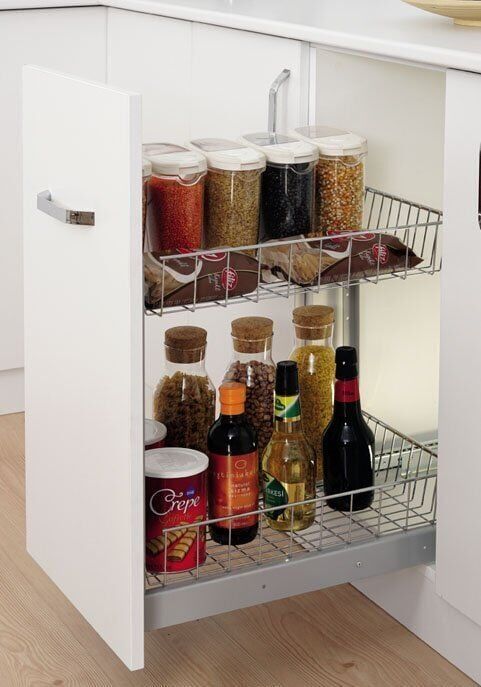 Frenli Raylı Şişelik Bölmeli Demonte Ünite İki Sepetli