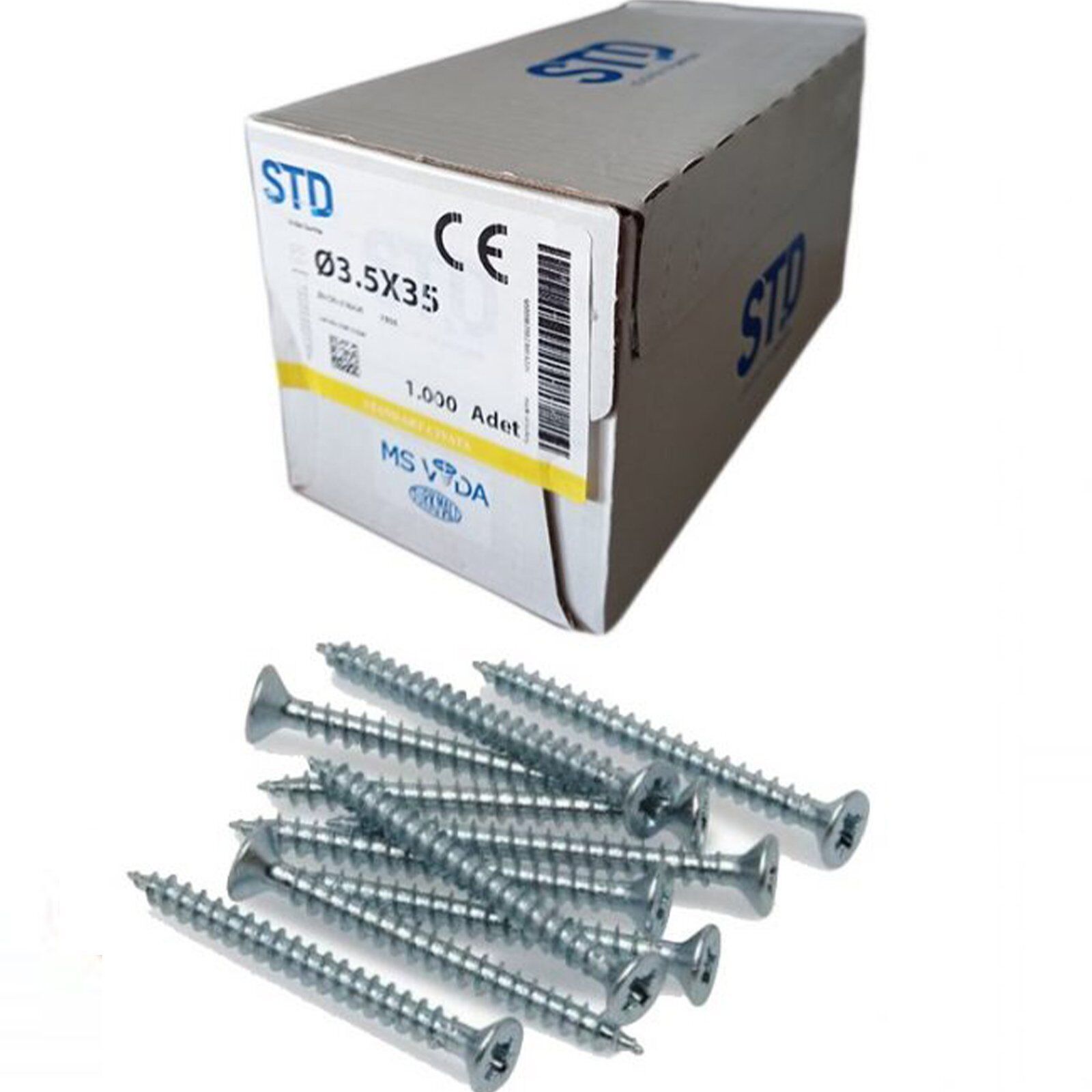 STD SUNTA VİDASI BEYAZ 3,5x35 (1000 Adt)