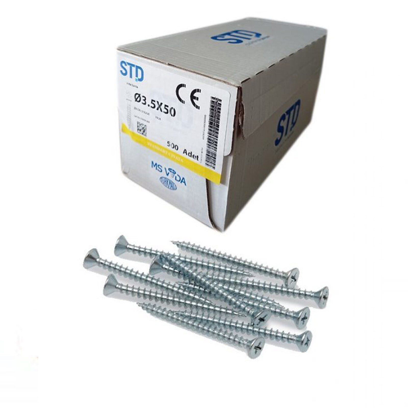 STD SUNTA VİDASI BEYAZ 3,5x50 (500 Adt)