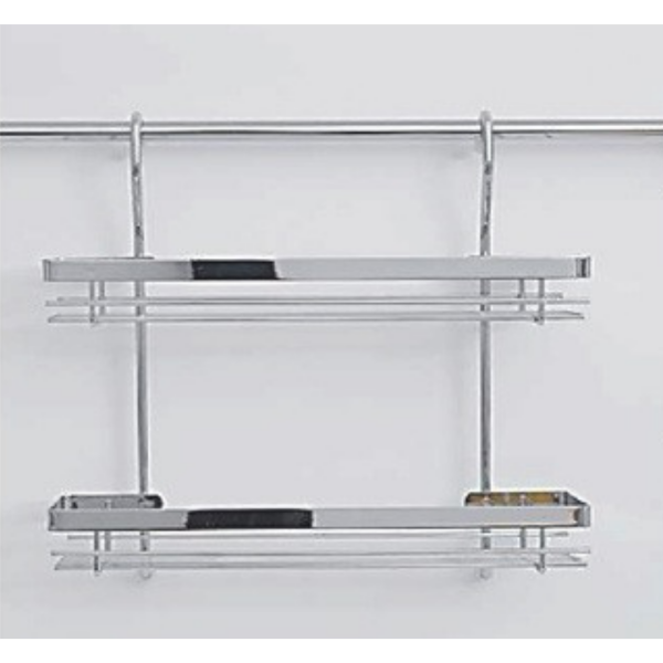 İkili Baharatlık Küçük- Büyük Raflı Krom