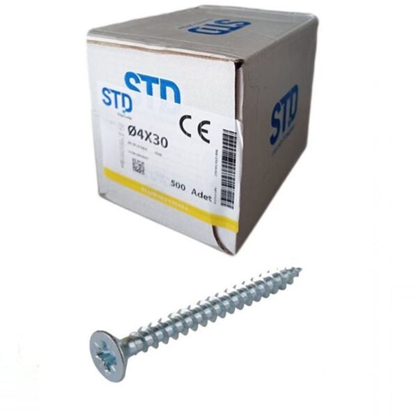 STD SUNTA VİDASI BEYAZ 4x30 (500 Adt)
