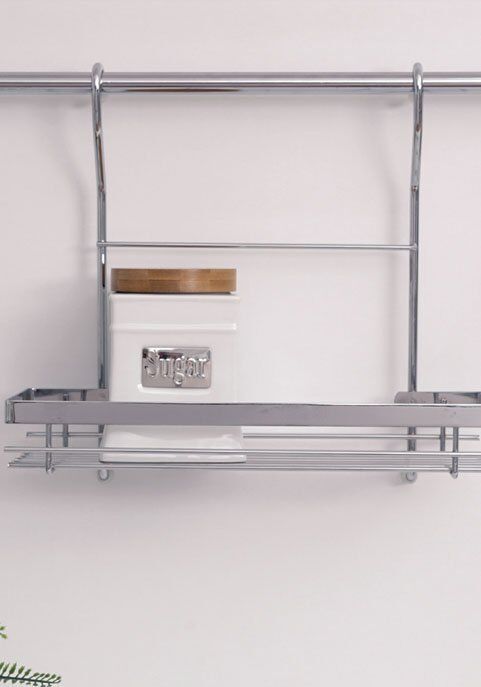 Tekli Baharatlık Büyük Raflı Krom