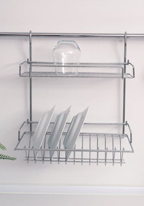 Askılı Tabak-Bardak Rafı Krom