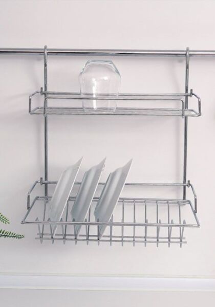 Askılı Tabak-Bardak Rafı Krom