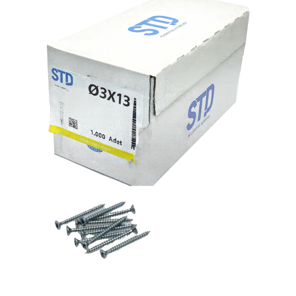 STD SUNTA VİDASI BEYAZ 3x13 (1000 Adt)