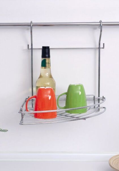 Askılı Köşe Sepeti Tekli Krom