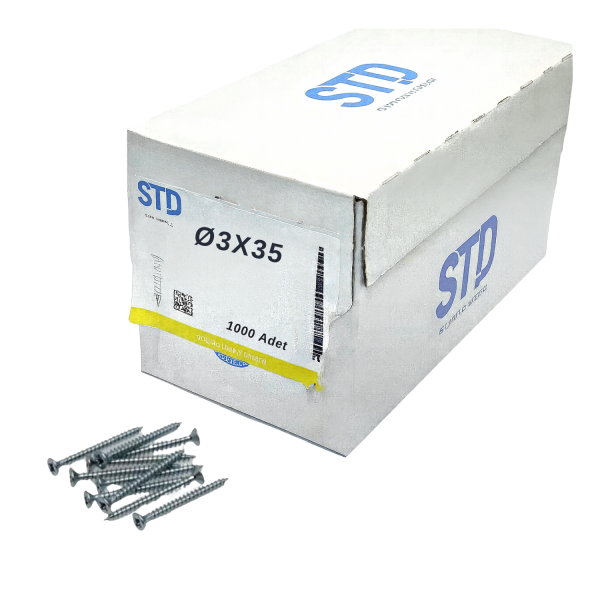 STD SUNTA VİDASI BEYAZ 3x35 (1000 Adt)