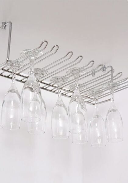 5 Bölmeli Kadeh Askısı Krom