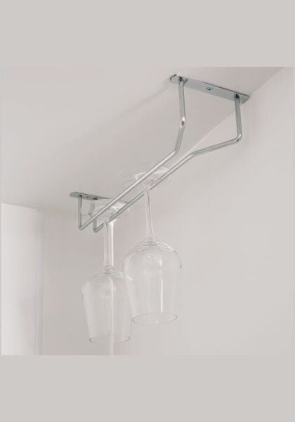 Bar Tipi Kadeh Askısı Bir Bölmeli Krom