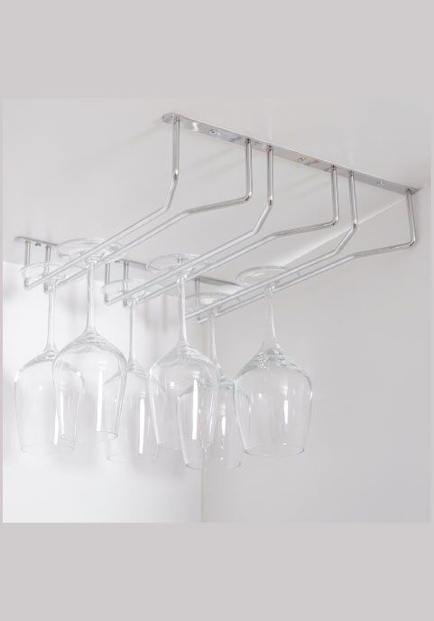 Bar Tipi Kadeh Askısı Üç Bölmeli Krom