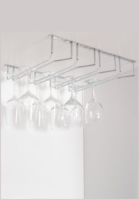 Bar Tipi Kadeh Askısı Dört Bölmeli Krom