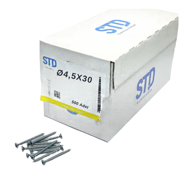 STD SUNTA VİDASI BEYAZ 4,5x30 (500 Adt)