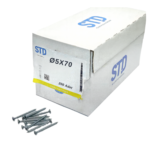 STD SUNTA VİDASI BEYAZ 5x70 (200 Adt)