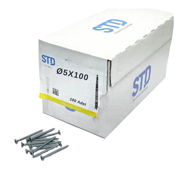 STD SUNTA VİDASI BEYAZ 5x100 (100 Adt)