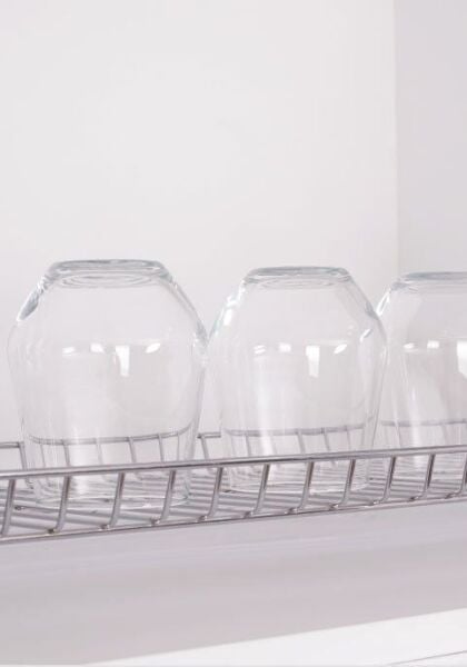 Plastik Damlalıklı Bardaklık Seti Krom