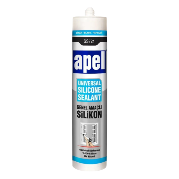APEL GENEL AMAÇLI SİLİKON SİYAH SS721 – 250 ml / 280 g