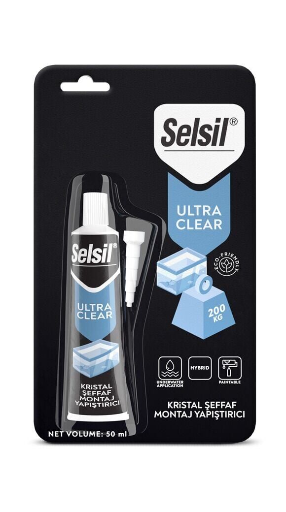 SELSİL ULTRA CLEAR CAM ŞEFFAFI MONTAJ YAPIŞTIRICI TÜP - 50ML-