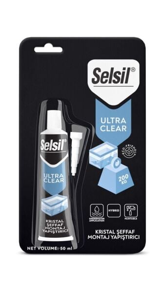 SELSİL ULTRA CLEAR CAM ŞEFFAFI MONTAJ YAPIŞTIRICI TÜP - 50ML-