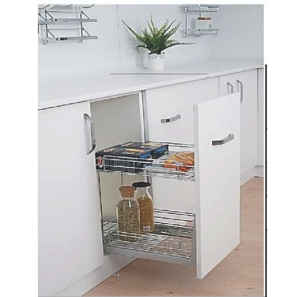 Frenli Raylı Tezgah Altı Ünite 2 Sepetli 330*450*500 - M: 400