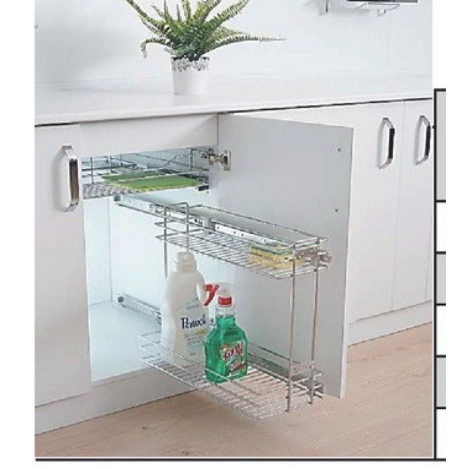 Yandan Teleskopik Raylı Şişelik - Deterjanlık