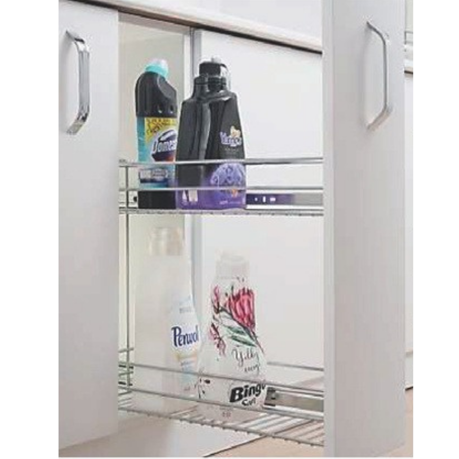 Yandan Teleskopik Frenli Raylı Şişelik - Deterjanlık