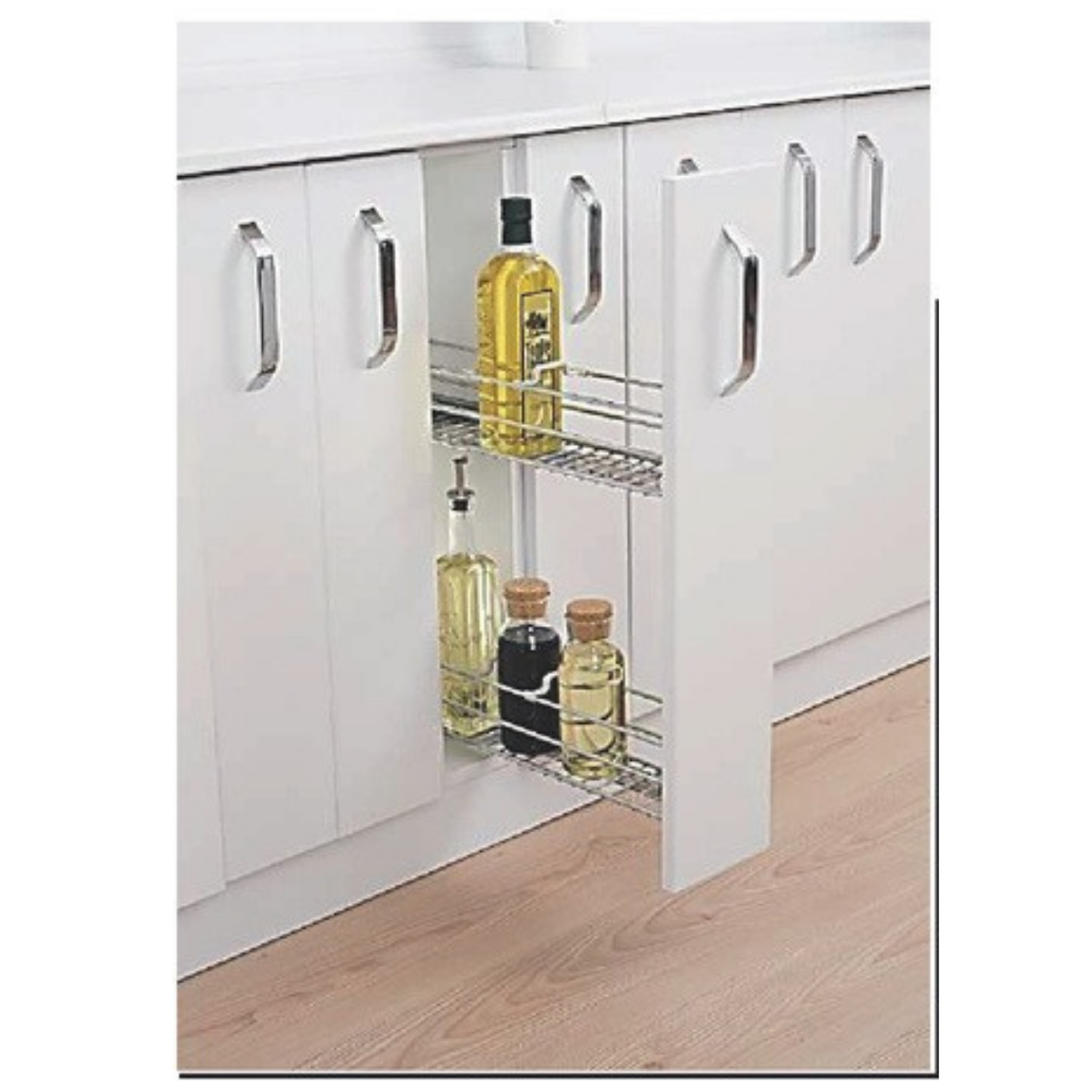 Tam Açılım Tandem Raylı Şişelik - Deterjanlık (Blum)