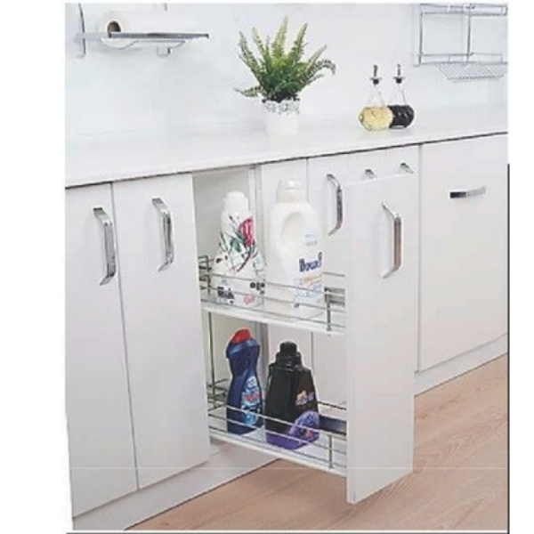 Yandan Teleskopik Frenli Raylı Ahşap Tabanlı Şişelik - Deterjanlık