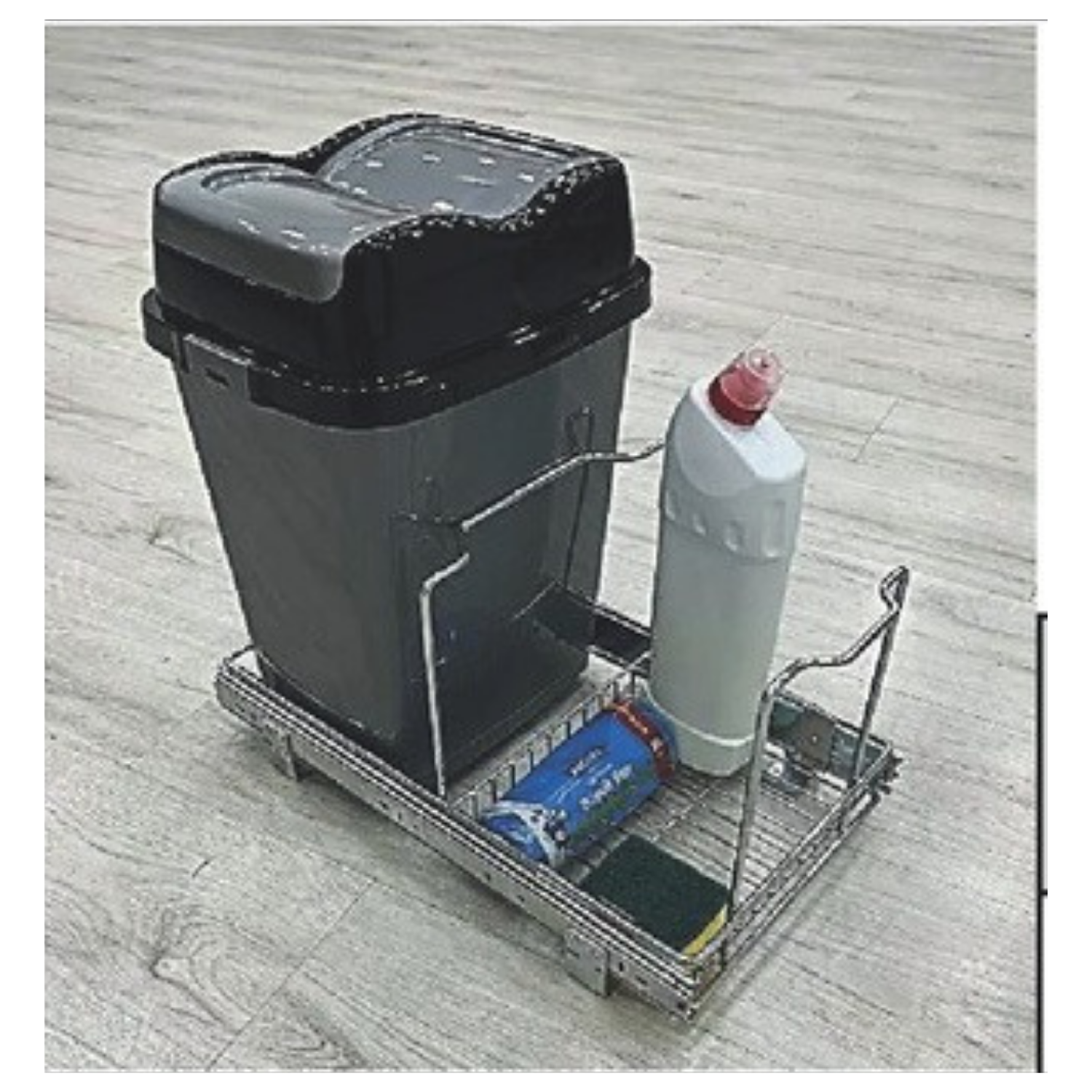 Teleskopik Raylı Plastik Gövde Taşıyıcı Bölmeli Çöp Kovası 18 lt