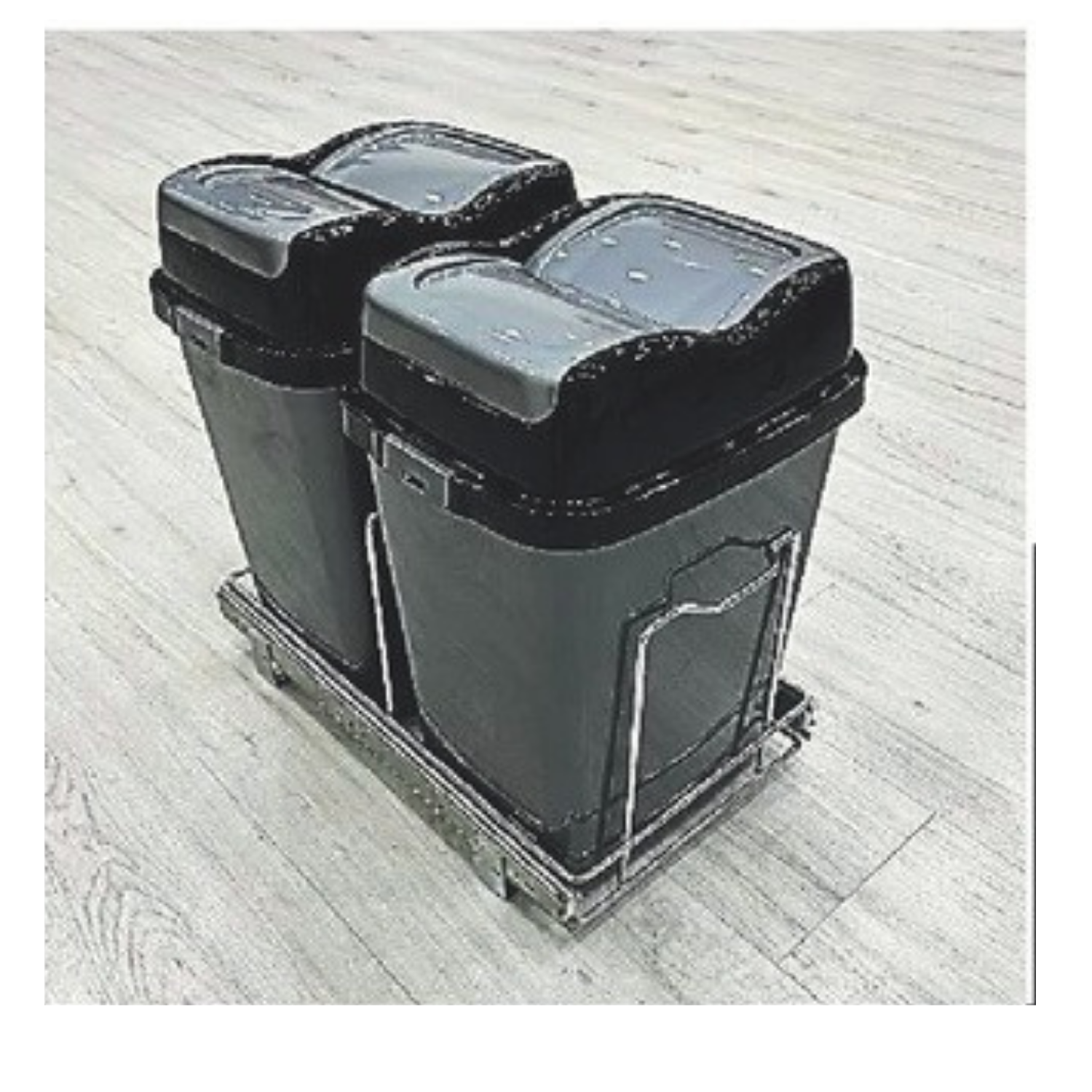 Teleskopik Raylı Plastik Gövde Çöp Kovası 18 + 18 lt