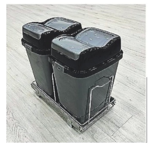 Teleskopik Raylı Plastik Gövde Çöp Kovası 18 + 18 lt