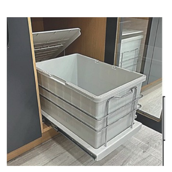 Teleskopik Raylı Plastik Gövde Çöp Kovası 25 lt