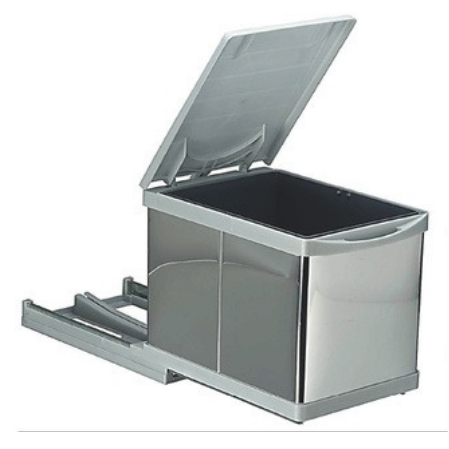 Teleskopik Raylı Paslanmaz Gövde Çöp Kovası 16 lt